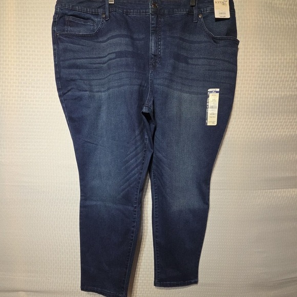 NWT Terra & Sky Blue Denim Jeans Size 26W  Petite Skinny High Rise - Picture 1 of 9
